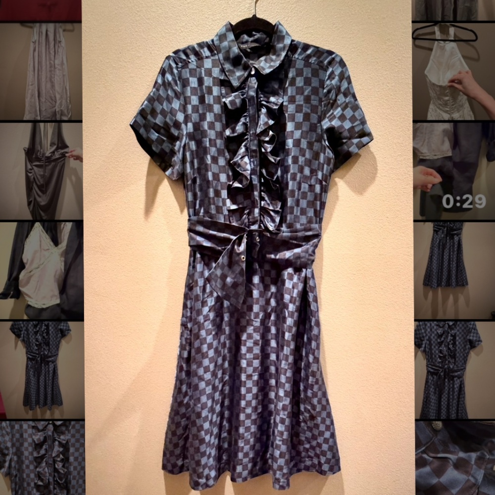 Marc by Marc Jacobs Checkerboard Silk Dress size S (us 4) - Picture 5 of 7
